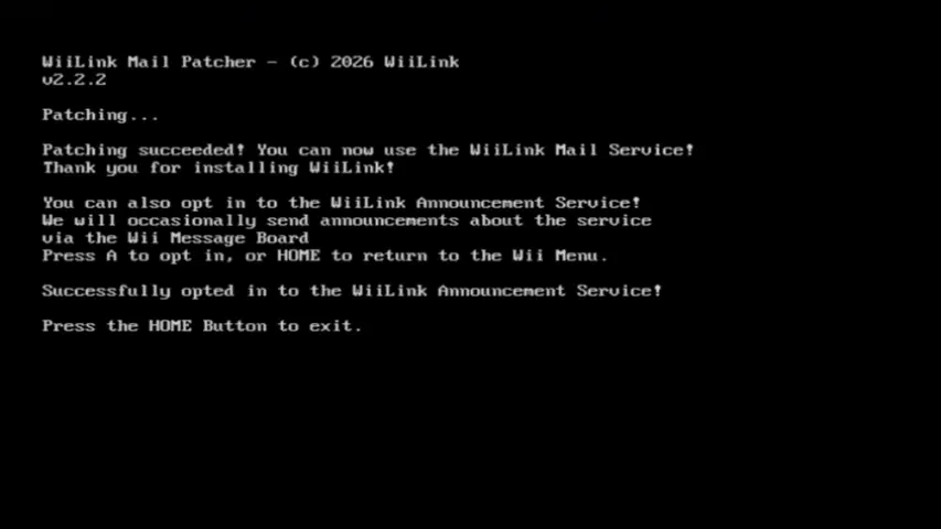 Image showing the WiiLink Mail Patcher
